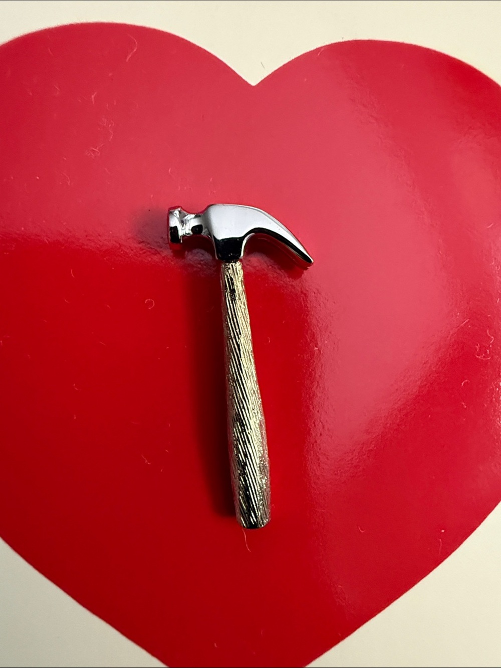 Hammer Charm Pendant in Silver and Gold-Tone